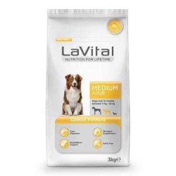 LaVital - Lavital Medium Adult Salmon Formula Orta Irk Köpekler İçin Somonlu Mama 3 Kg.