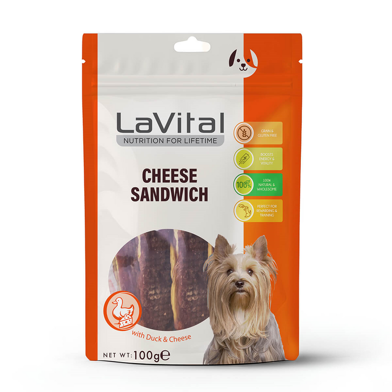 LaVital - LaVital Ördek Etli ve Peynirli Sandviç Köpek Ödülü 100g