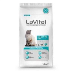 LaVital - Lavital Sensitive Adult Hassas Kediler İçin Mama Somonlu 1,5 Kg.