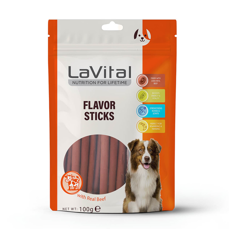 LaVital - LaVital Sığır Etli Yumuşak Çubuk Köpek Ödülü 100g