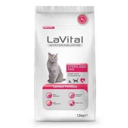 LaVital - Lavital Sterilised Adult Kısırlaştırılımış Kedi Maması Somonlu 1,5 Kg.