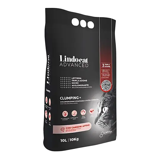 LİNDO - Lindocat Advanced Aktif Karbonlu Ekstra Güçlü Topaklanan Gri Kedi Kumu 10L
