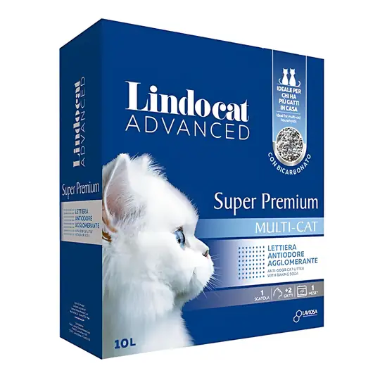 LİNDO - Lindocat Super Premium Multicat Bikarbonatlı Koku Önleyici ve Ekstra Güçlü Topaklanan Kedi Kumu 10L