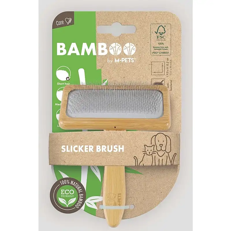 M-PETS Bamboo İnce Telli Fırça (M)