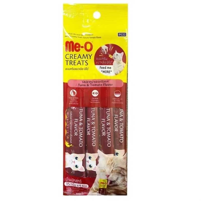 Me-O - ME-O Creamy Ton Balıklı Domatesli Kedi Ödülü 4x15 gr