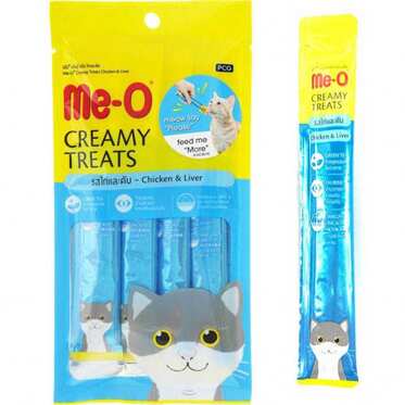 Me-O - Me-O Creamy Treats Tavuklu Ciğerli Krem Kedi Ödülü 60 Gr. ( 4 X 15 Gr.)