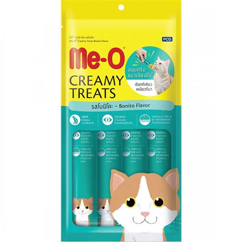 Me-O - Meo Kremalı Kurutulmuş Ton Balıklı Kedi Sıvı Ödül Maması 4x15 Gr.