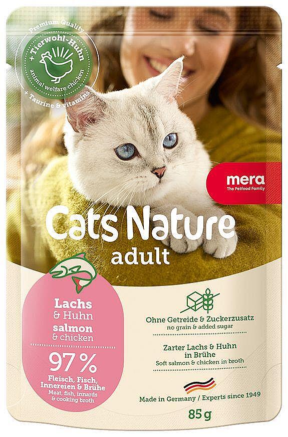 Mera Cats Nature Somonlu Yetişkin Kedi Yaş Maması 85 Gr - 1