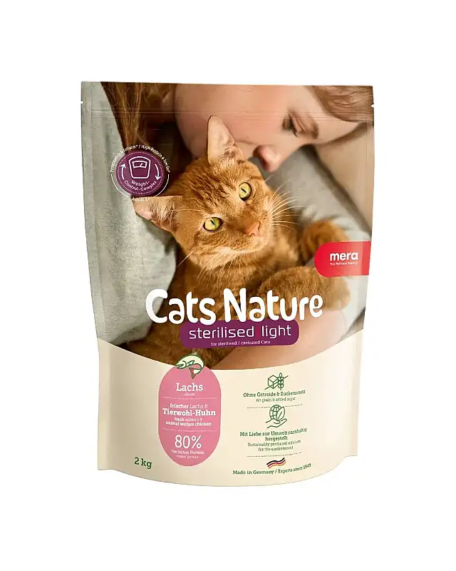 Mera Nature Kısırlaştırılmış Somonlu Yetişkin Kedi Maması 2 Kg