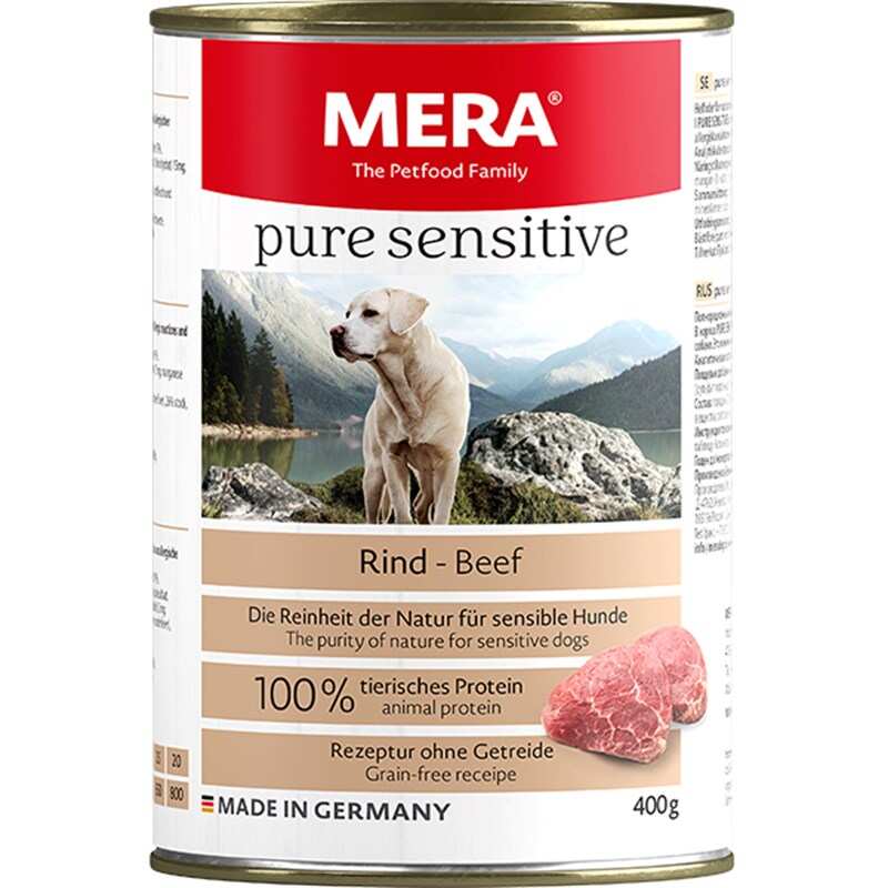 Mera - Mera Pure Sensitive Adult Biftekli Yetişkin Köpek Konservesi 400 GR