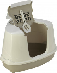 Moderna Flip Köşeli Filtreli Kapalı Kedi Tuvalet Kabı Gri 56 Cm - Thumbnail
