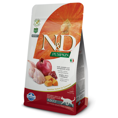 N&D Pumpkın Tahılsız Balkabaklı Bıldırcınlı Narlı Kedi Maması 1,5 Kg. - 1