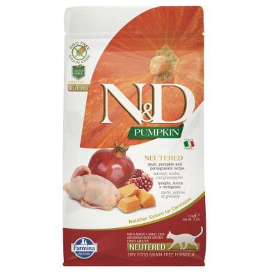 N&D Pumpkın Tahılsız Balkabaklı Bıldırcınlı Narlı Kısır Kedi Maması 1,5 Kg. - 1