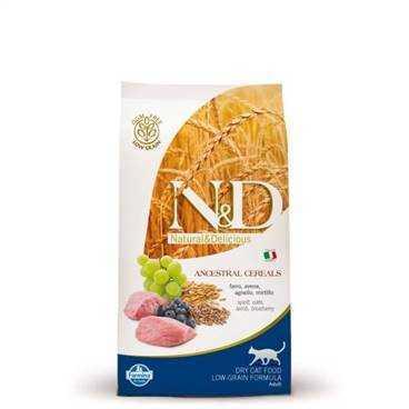 N&D A.Graın Düşük Tahıllı Kuzu Etli Yaban Mersinli Kedi Maması 10 Kg. - 1