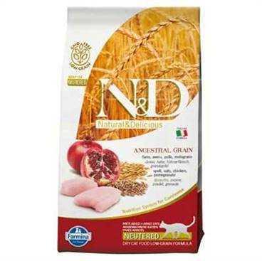 N&D A.Graın Düşük Tahıllı Tavuk Etli Narlı Kısırlaştırılmış Kedi Maması 5 Kg. - 1