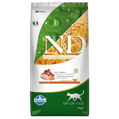 N&D Pumpkın Balkabaklı Bıldırcınlı Tahılsız Kısır Kedi Maması 10 Kg. - 1