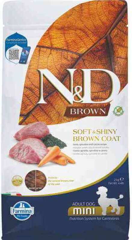 N&D BROWN - N&D Brown Kuzu Etli Spirulina ve Havuçlu Küçük Irk Yetişkin Köpek Maması 2kg