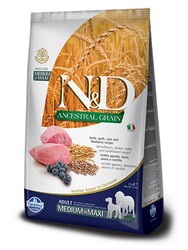 N&D - N&D Düşük Tahıllı Kuzu Etli Orta Ve Büyük Irk Yetişkin Köpek Maması 12 Kg.