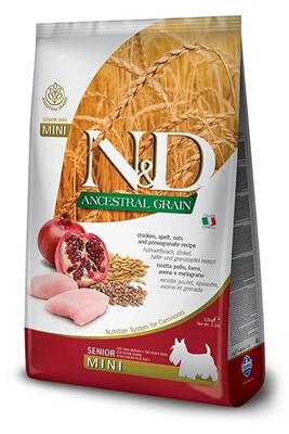 N&D Düşük Tahıllı Senior Tavuklu Küçük Irk Yaşlı Köpek Maması 2.5 Kg. - 1