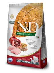 N&D L.GRAIN - N&D Düşük Tahıllı Senior Tavuklu Orta Ve Büyük Irk Yaşlı Köpek Maması 2.5 Kg.