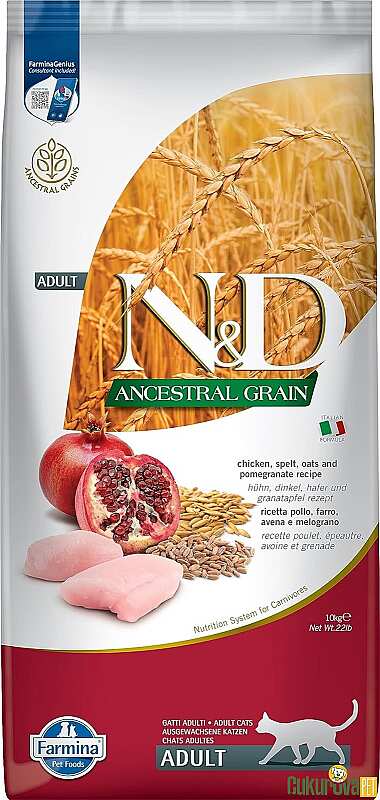 N&D A.Graın Düşük Tahıllı Tavuklu Ve Narlı Kedi Maması 10 Kg.
