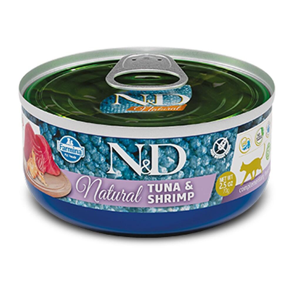 N&D Natural Tuna Ve Karidesli Yetişkin Kedi Konservesi 70 Gr - 1