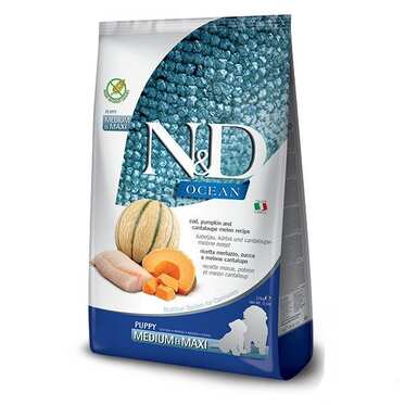 N&D - N&D Ocean Morina Balıklı Bal Kabaklı Ve Kavunlu Orta Ve Büyük Irk Tahılsız Yavru Köpek Maması 2,5 Kg