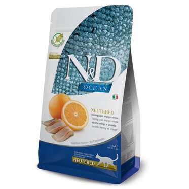 N&D - N&D Ocean Tahılsız Ringa Balığı Ve Portakallı Kısır Kedi Maması 5 Kg