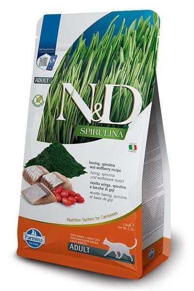 N&D - N&D Spirulina Ringa Balıklı Yetişkin Kedi Maması 1,5kg