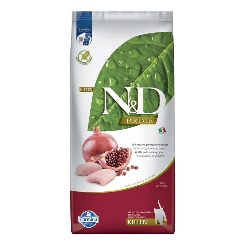 N&D - N&D Prıme Tahılsız Tavuk Ve Nar Yavru, Hamile, Emziren Kedi Maması 10 Kg.