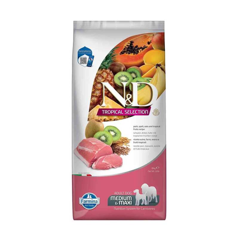 N&D TROPİCAL - N&D Tropical Domuzlu Orta ve Büyük Irk Yetişkin Köpek Maması 10kg