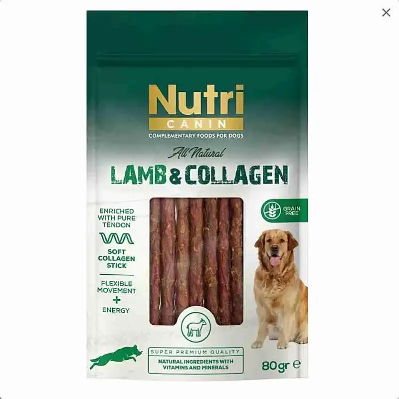 Nutri Canin Collagen Kuzu Etli Yumuşak Çubuk Köpek Ödülü 80 gr