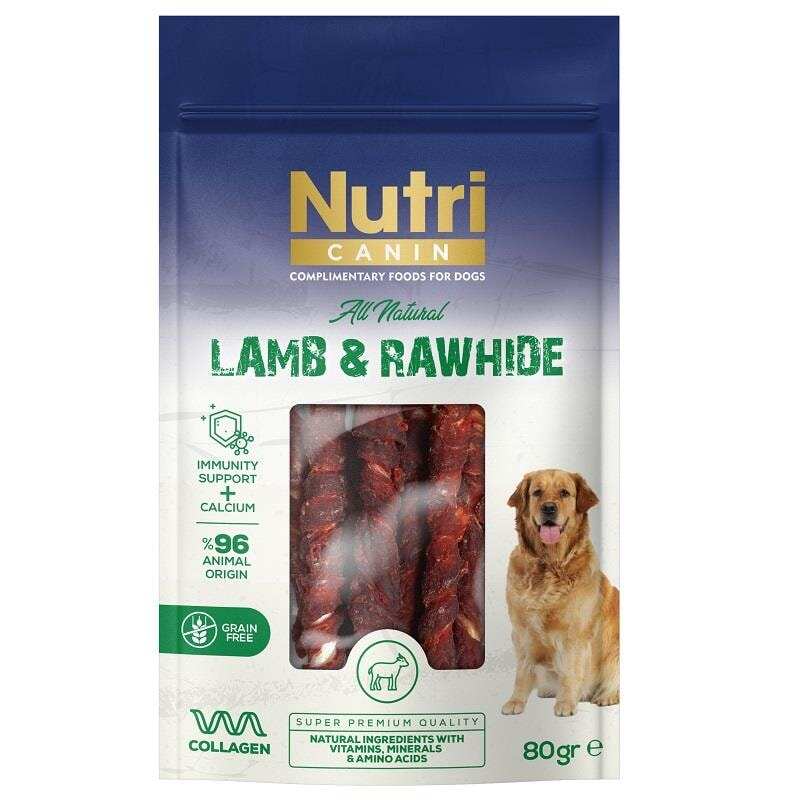 Nutri Canin - NUTRI CANIN KUZU ETLİ SARILI KEMİK 80 GR