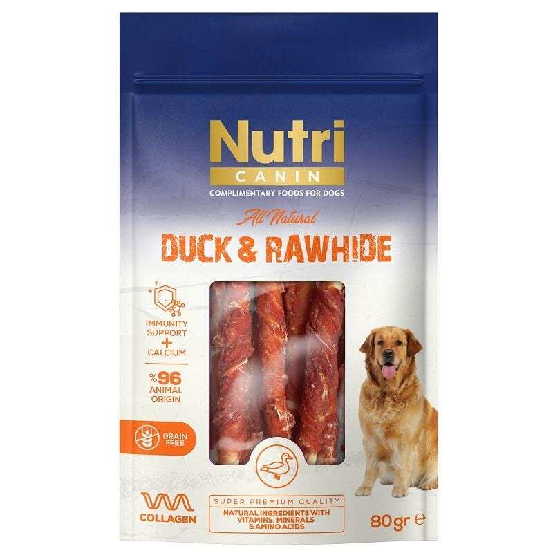 Nutri Canin - NUTRI CANIN ÖRDEK ETLİ SARILI KEMİK 80 GR