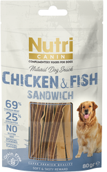Nutri Canin - Nutri Canin Tahılsız Tavuklu Ve Balıklı Ödül Maması 80 G