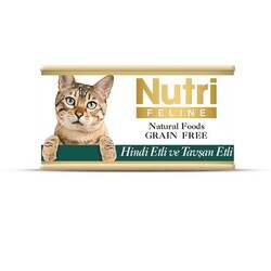 Nutri Feline - Nutri Feline Hindi Etli Ve Tavşanlı Tahılsız Yetişkin Kedi Konservesi 85 Gr.
