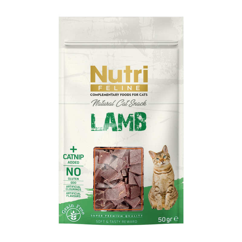 Nutri Feline - Nutri Feline Kuzulu ve Catnipli Kedi Ödül Maması 50gr