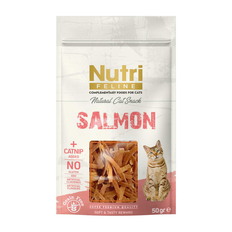 Nutri Feline - Nutri Feline Somonlu ve Catnipli Kedi Ödül Maması 50gr