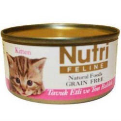 Nutri Feline - Nutri Feline Tahılsız Tavuk Etli Ton Balıklı Yavru Kedi Konservesi 80 Gr. (1)