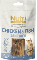 Nutri Feline - Nutri Feline Tahılsız Tavuk Ve Balıklı Kedi Ödül Maması 50 G