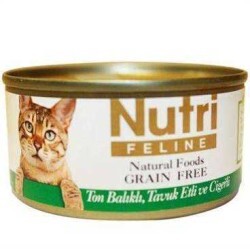 Nutri Feline Tahılsız Ton Balık Tavuk Ciğerli Kedi Konservesi 80 Gr. - Thumbnail