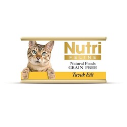 Nutri Feline - Nutri Feline Tavuklu Tahılsız Yetişkin Kedi Konservesi 85 Gr.
