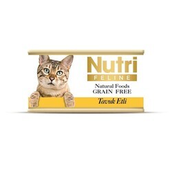 Nutri Feline - Nutri Feline Tavuklu Tahılsız Yetişkin Kedi Konservesi 85 Gr. (1)