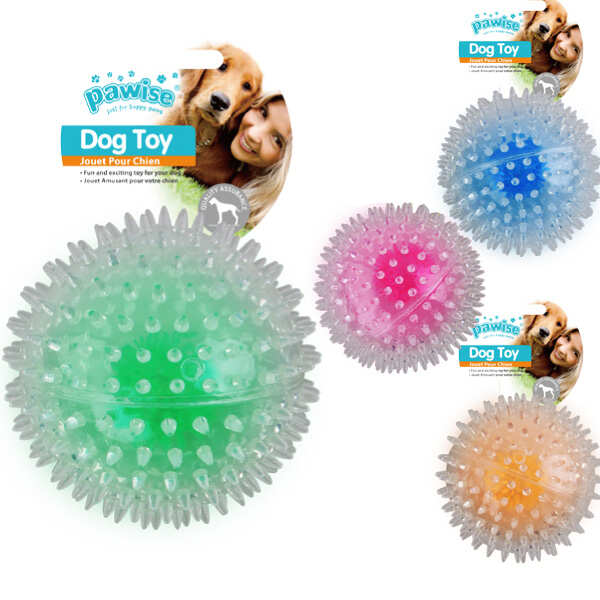 Pawise - Pawise Flash Bouncer Ball Işıklı Şeffaf Plastik Top Köpek Oyuncağı 12 cm