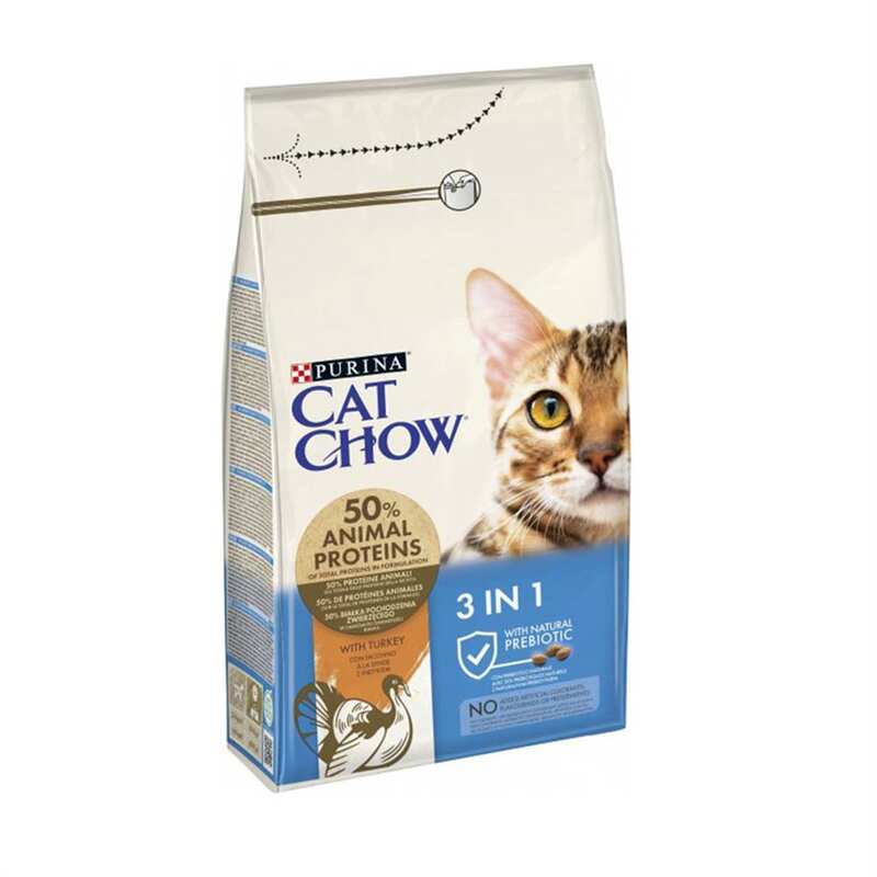 Cat Chow - Purina Cat Chow 3 in 1 Hindi Etli Yetişkin Kedi Maması 1,5kg