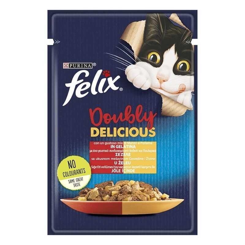 Purina - Purina Felix Çifte Lezzet Sığır & Tavuklu Kedi Yaş Mama 85 Gr