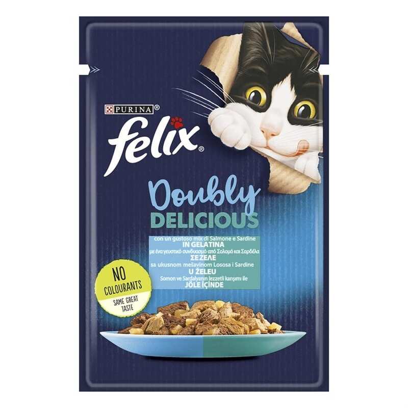 Felix - Purina Felix Çifte Lezzet Somon Alabalıklı Kedi Konservesi 85 Gr.