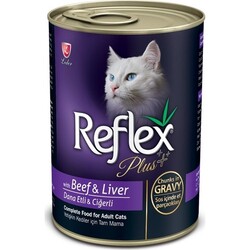 Reflex Plus Biftek Ve Ciğerli Kedi Konserve Sos İçinde Et Parçacıklı 400 Gr. - Thumbnail