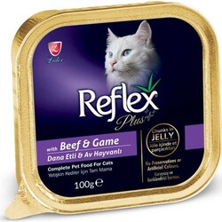 Reflex Plus Dana Etli Av Hayvanlı Jöleli Kedi Konservesi 100 Gr. - Thumbnail