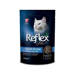 Reflex Plus - Reflex Plus Pouch Jelly Tuna Ve Karidesli Kedi Yaş Mama 100 Gr.